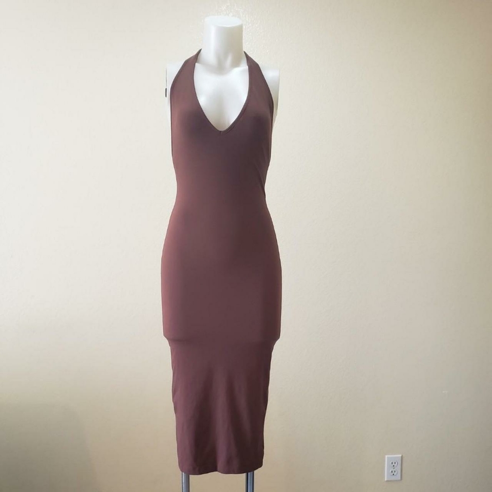 Princess Polly ADITYA MIDI DRESS BROWN used size 4